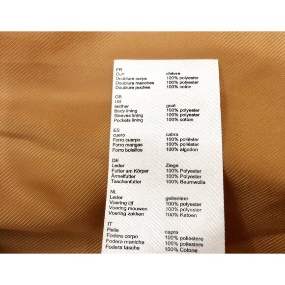 NEW! Claudie Pierlot Suede Leather Biker Moto Jacket Camel Tan SZ S - Picture 8 of 8